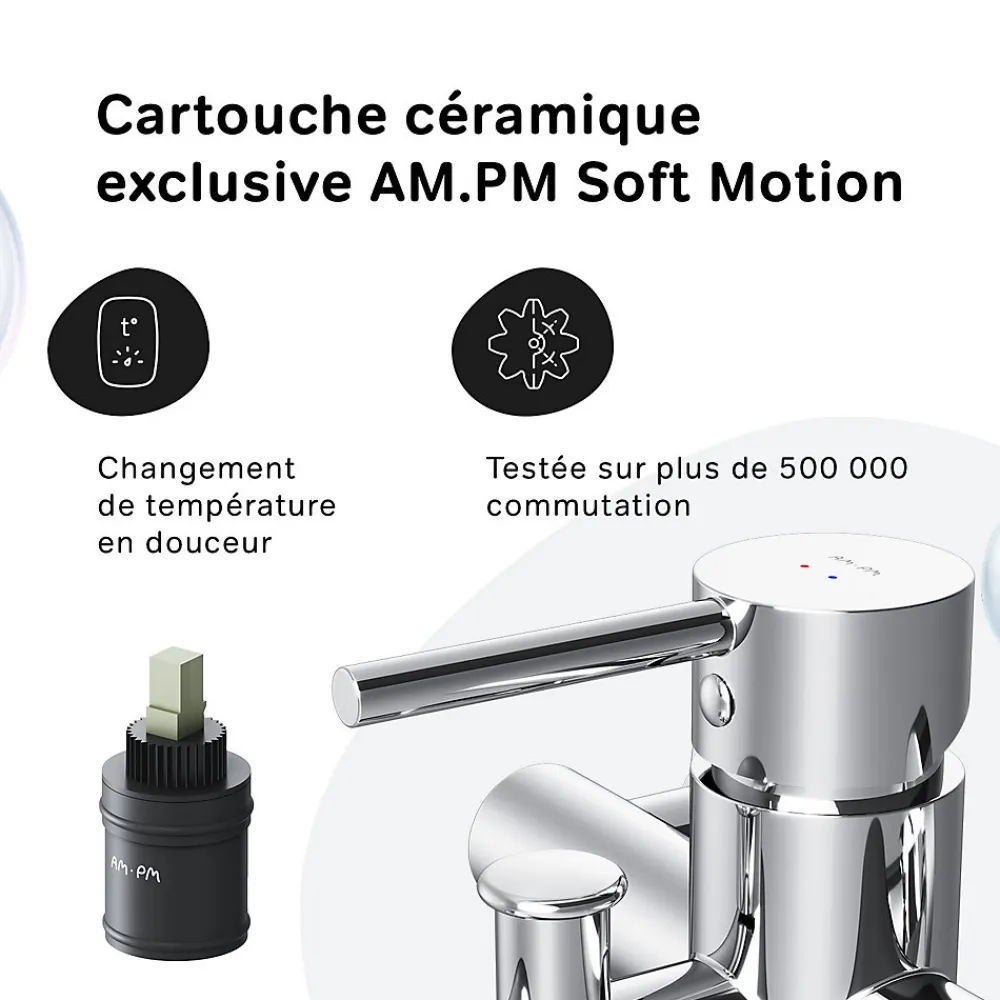 Robinet De Baignoire|Am.Pm Europe Mitigeur de baignoire mécanique Robinet de baignoire, mitigeur salle de bain, Chromé, FPA10000 Spike AM.PM