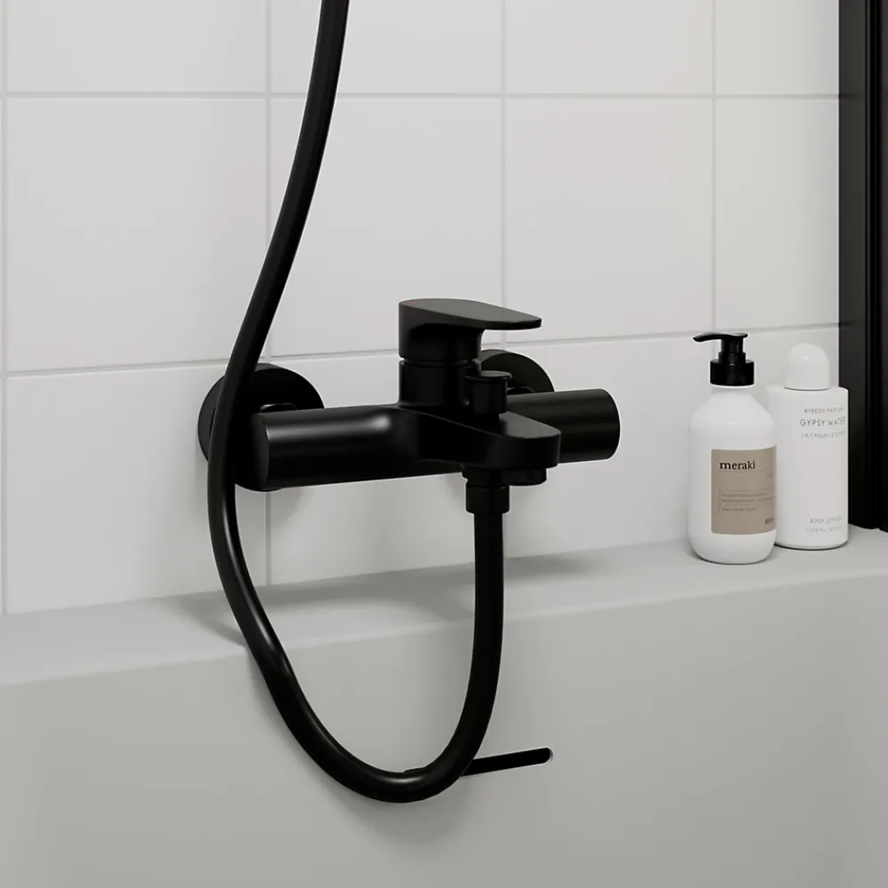 GoodHome Mitigeur de baignoire noir Cavally