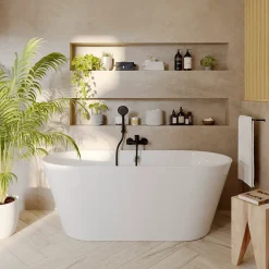 GoodHome Mitigeur de baignoire noir Cavally