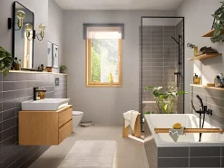 Robinet De Baignoire| Mitigeur de baignoire Rebris E Noir mat