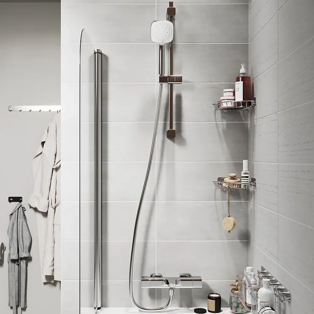 GoodHome Mitigeur de baignoire thermostatique chromé Teesta