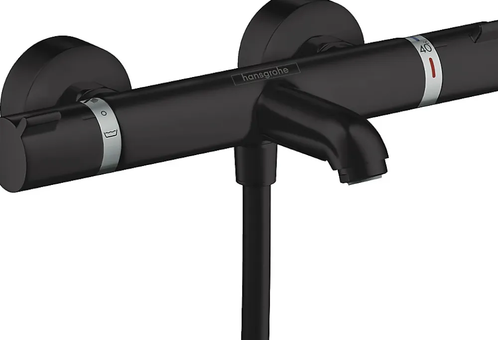 Hansgrohe Mitigeur de baignoire thermostatique noir Ecostat
