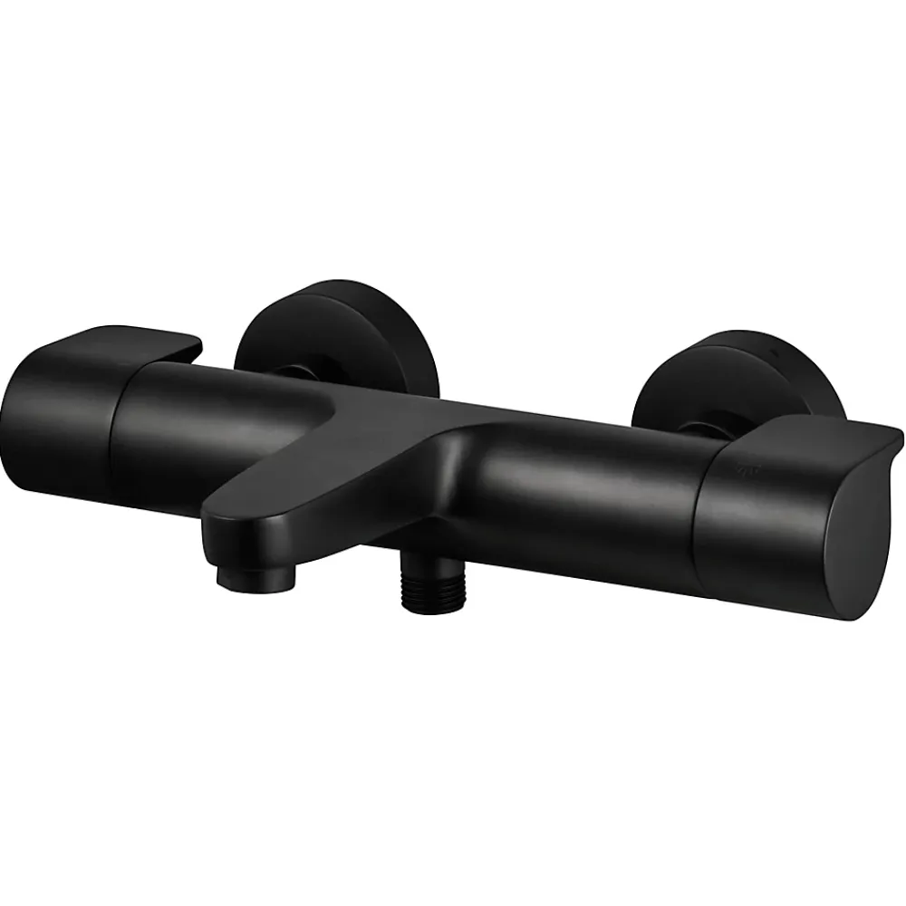 GoodHome Mitigeur de baignoire thermostatique noir Cavally