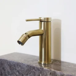 Robinet De Bidet|Essebagno Mitigeur de bidet avec mousseur orientable, doré, Lollipop
