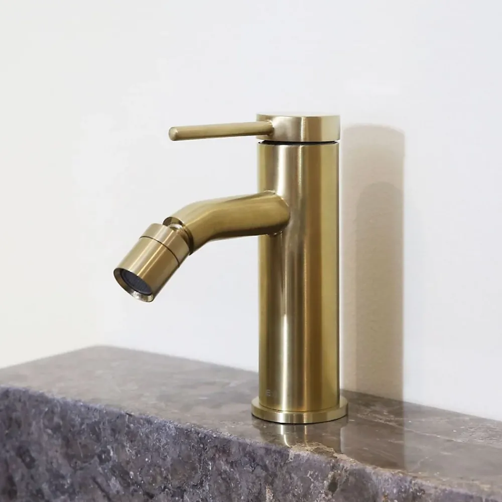 Robinet De Bidet|Essebagno Mitigeur de bidet avec mousseur orientable, doré, Lollipop