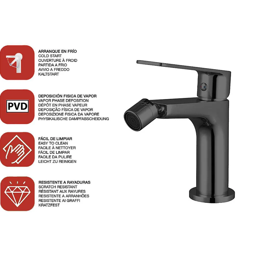 Robinet De Bidet|Poalgi Mitigeur de bidet SKY BATH noir cristal PVD série GLORY