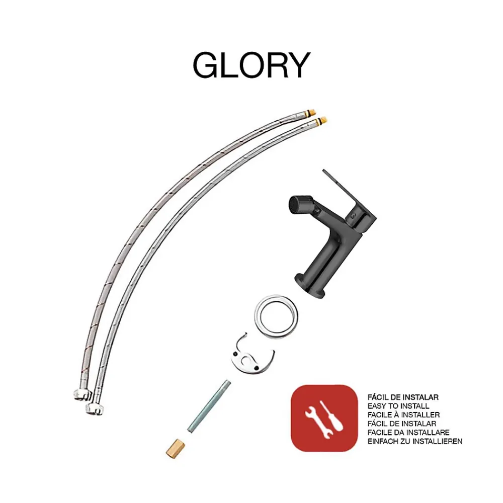 Robinet De Bidet|Poalgi Mitigeur de bidet SKY BATH noir cristal PVD série GLORY