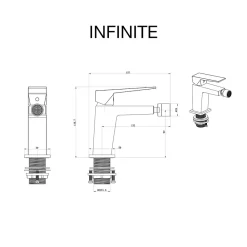 Poalgi Mitigeur de bidet SKY BATH noir cristal et or rose PVD série INFINITE