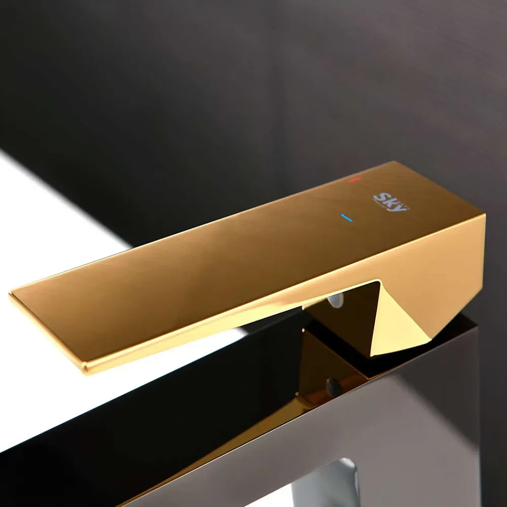Poalgi Mitigeur de bidet SKY BATH noir cristal et or PVD série INFINITE