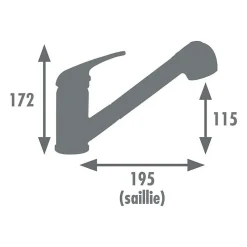 Robinet De Douche|M24 Mitigeur de cuisine - EDOUARD ROUSSEAU - BAGO - Chromé