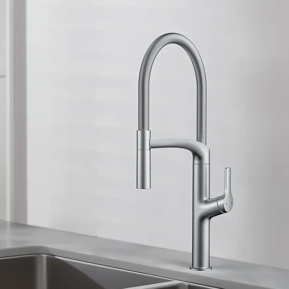 Evier Et Robinet De Buanderie|GoodHome Mitigeur de cuisine avec douchette effet inox Arbane