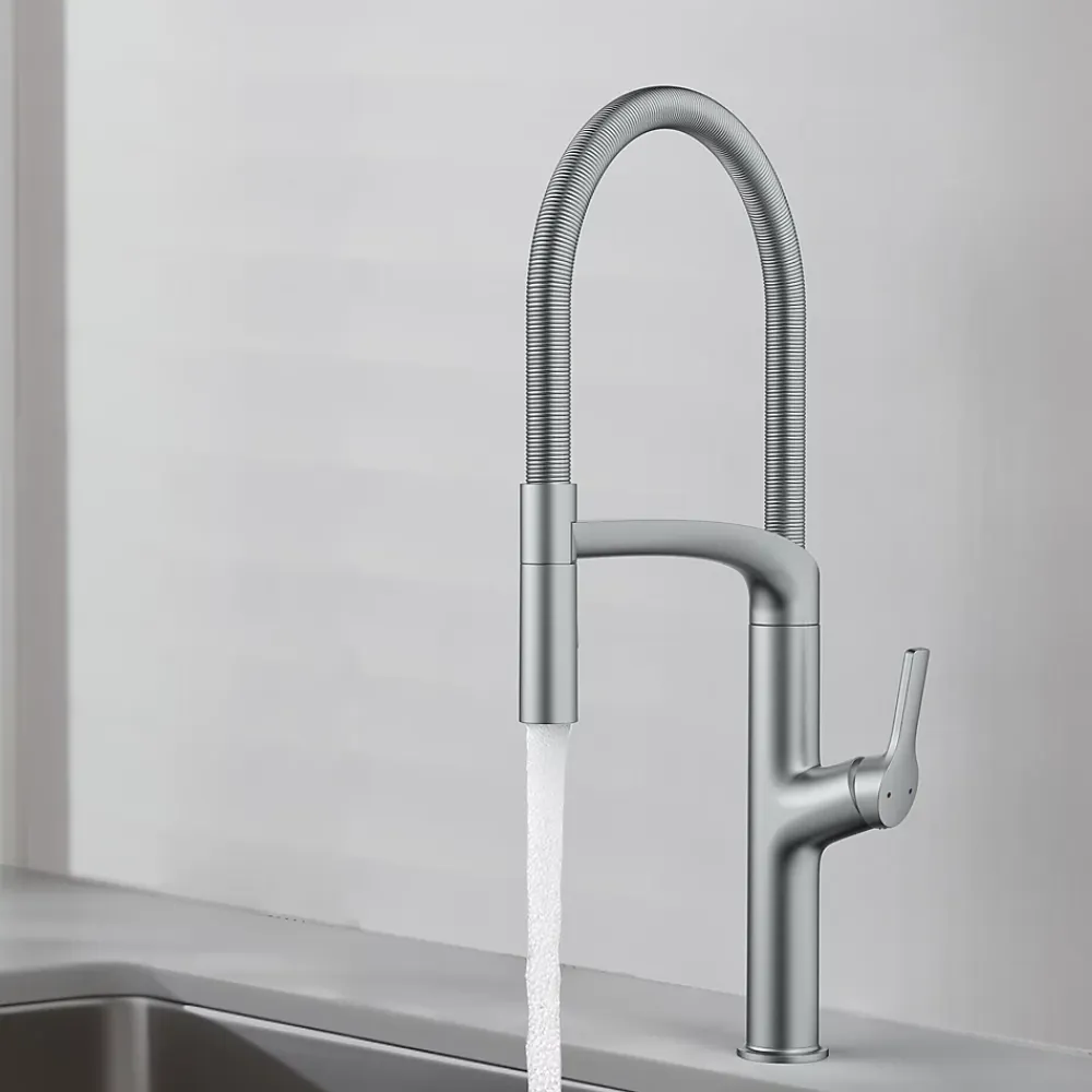 Evier Et Robinet De Buanderie|GoodHome Mitigeur de cuisine avec douchette effet inox Arbane