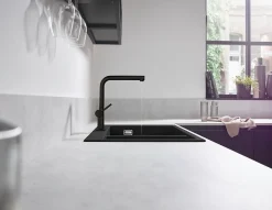 Evier Et Robinet De Buanderie|Hansgrohe Mitigeur de cuisine avec douchette noir mat Talis M 54 bec droit
