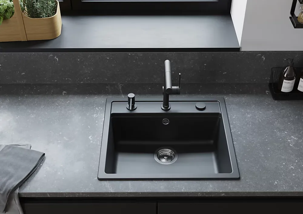 Evier Et Robinet De Buanderie|Hansgrohe Mitigeur de cuisine avec douchette noir mat Talis M 54 bec droit