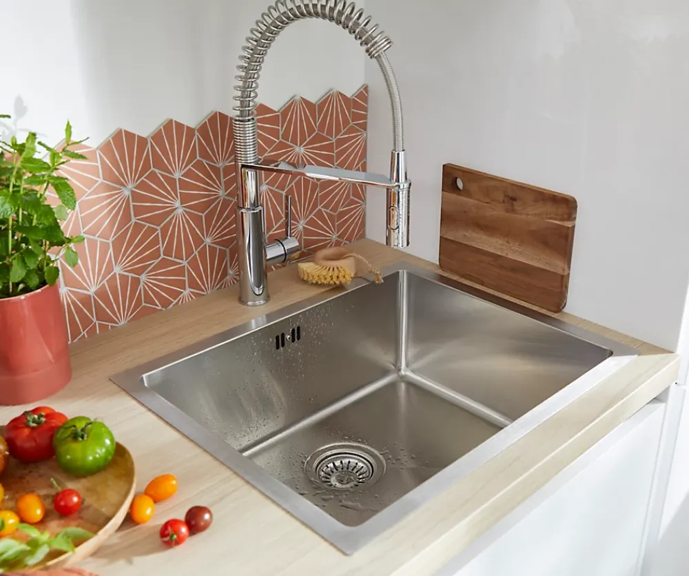 Evier Et Robinet De Buanderie|Grohe Mitigeur de cuisine avec douchette extractible chromé Get Pro