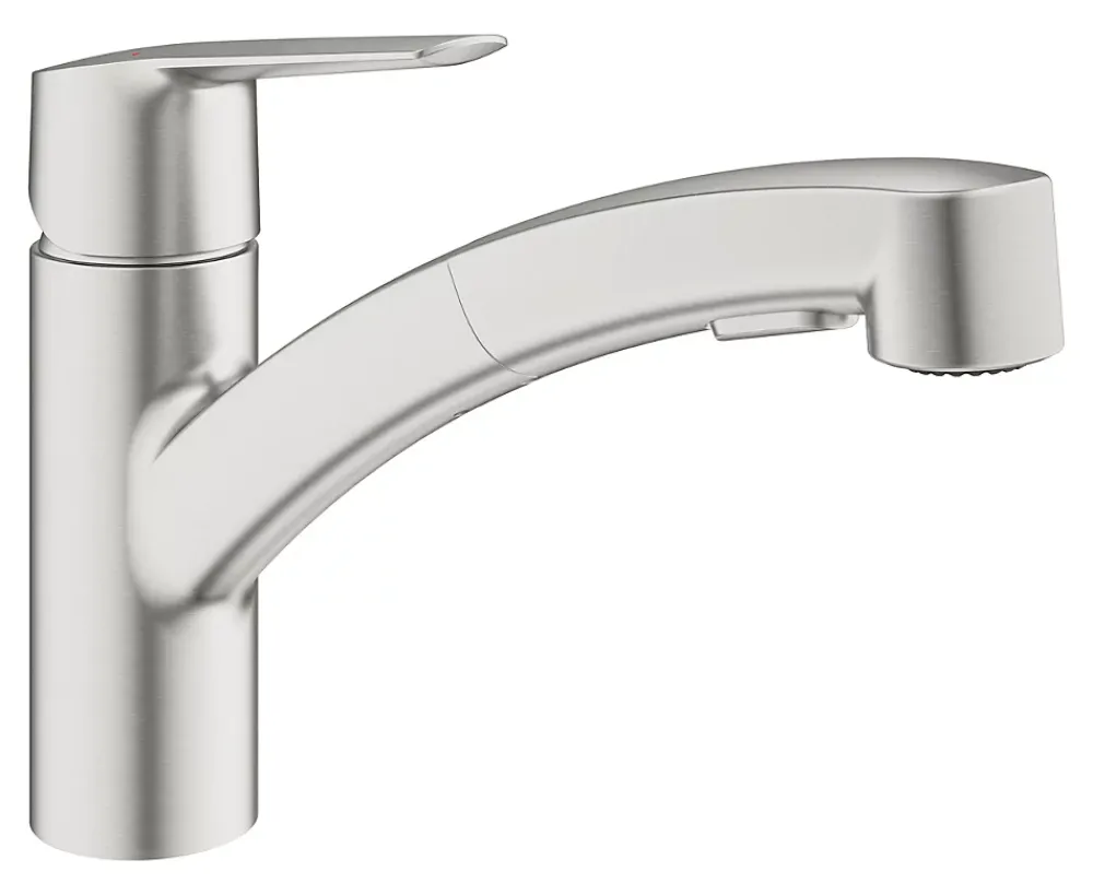 Grohe Mitigeur de cuisine bec bas avec douchette Start nickel