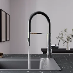 GoodHome Mitigeur de cuisine chromé avec douchette Zatar