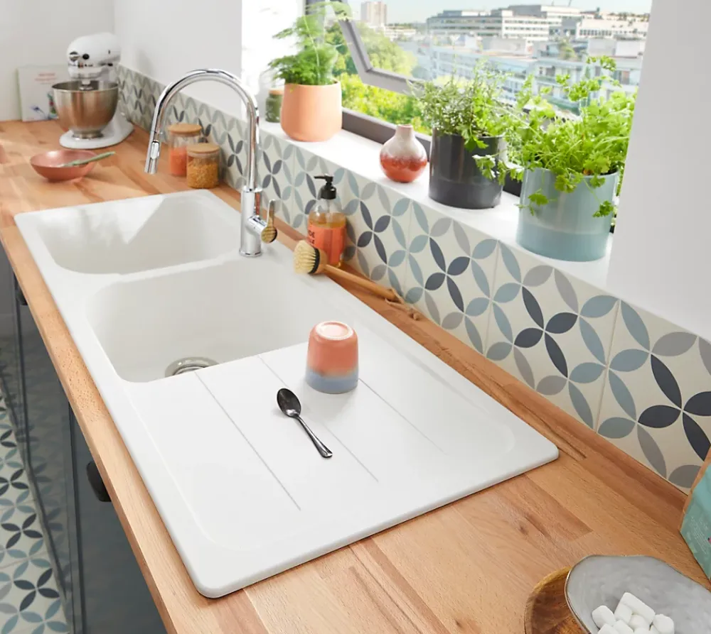 GoodHome Mitigeur de cuisine chromé avec douchette Zanthe