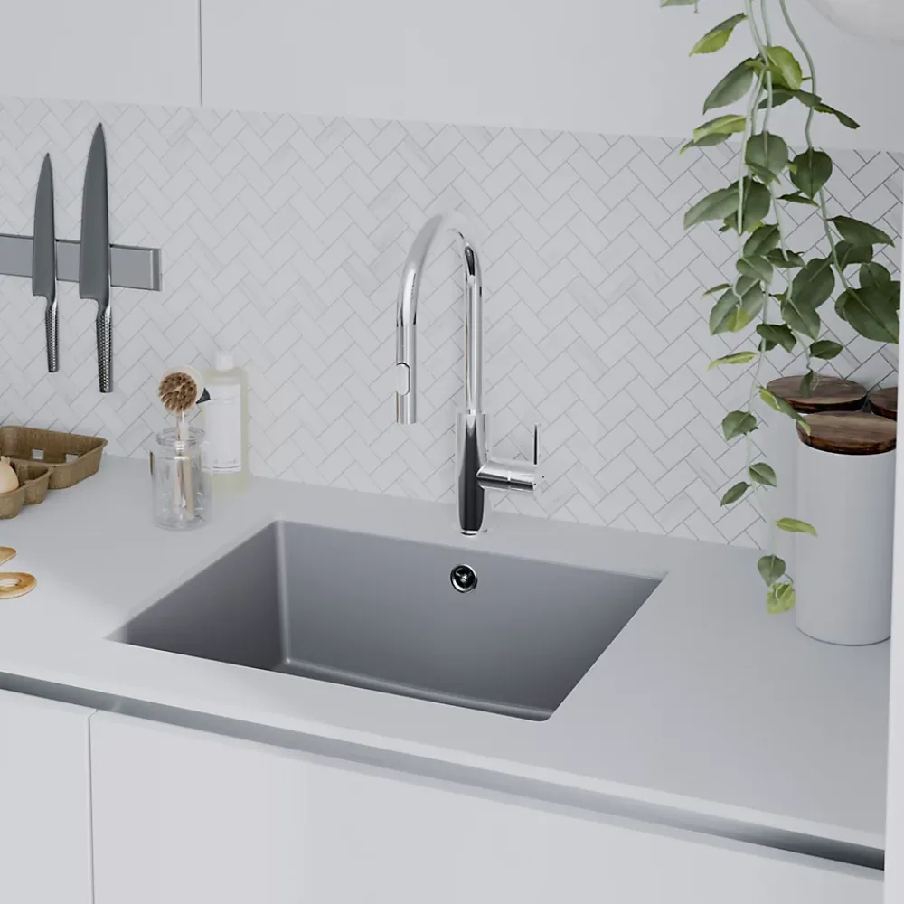GoodHome Mitigeur de cuisine chromé avec douchette Zanthe