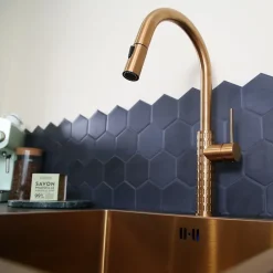 Essebagno Mitigeur de cuisine cuivré avec douchette Architek