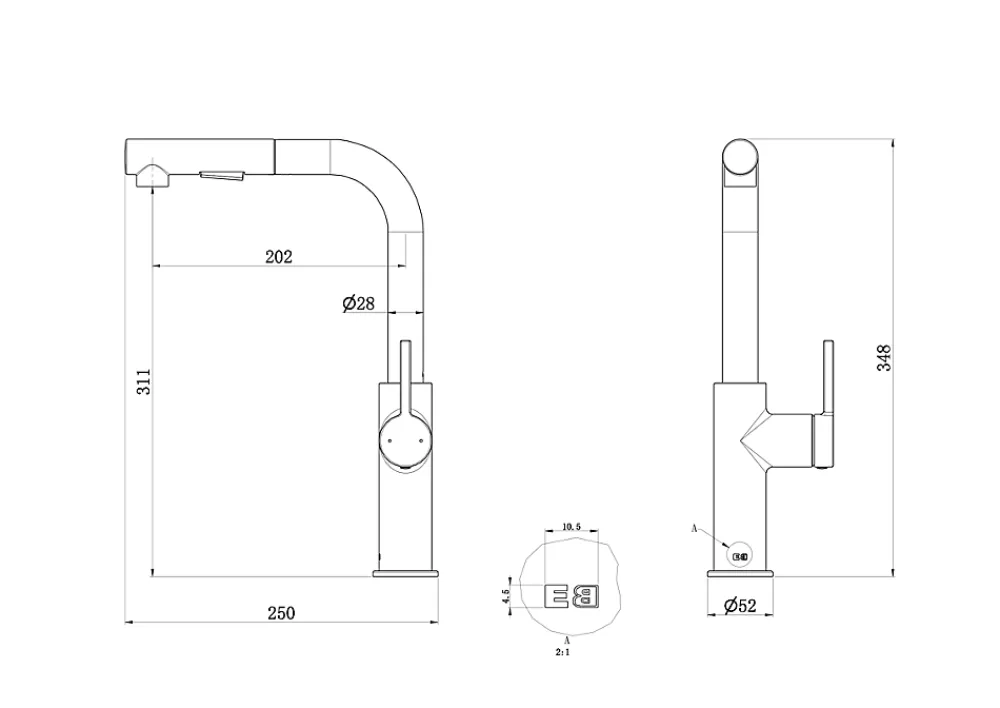 Evier Et Robinet De Buanderie|Essebagno Mitigeur de cuisine doré Pure II