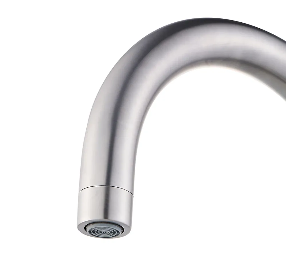 GoodHome Mitigeur de cuisine effet inox brossé Zanthe