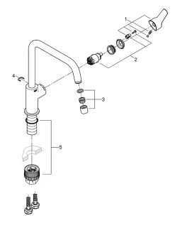 Evier Et Robinet De Buanderie|Grohe Mitigeur de cuisine Start Bec U chromé