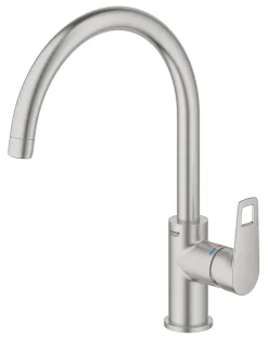 Evier Et Robinet De Buanderie|Grohe Mitigeur de cuisine Quickfix Cumbria inox brossé