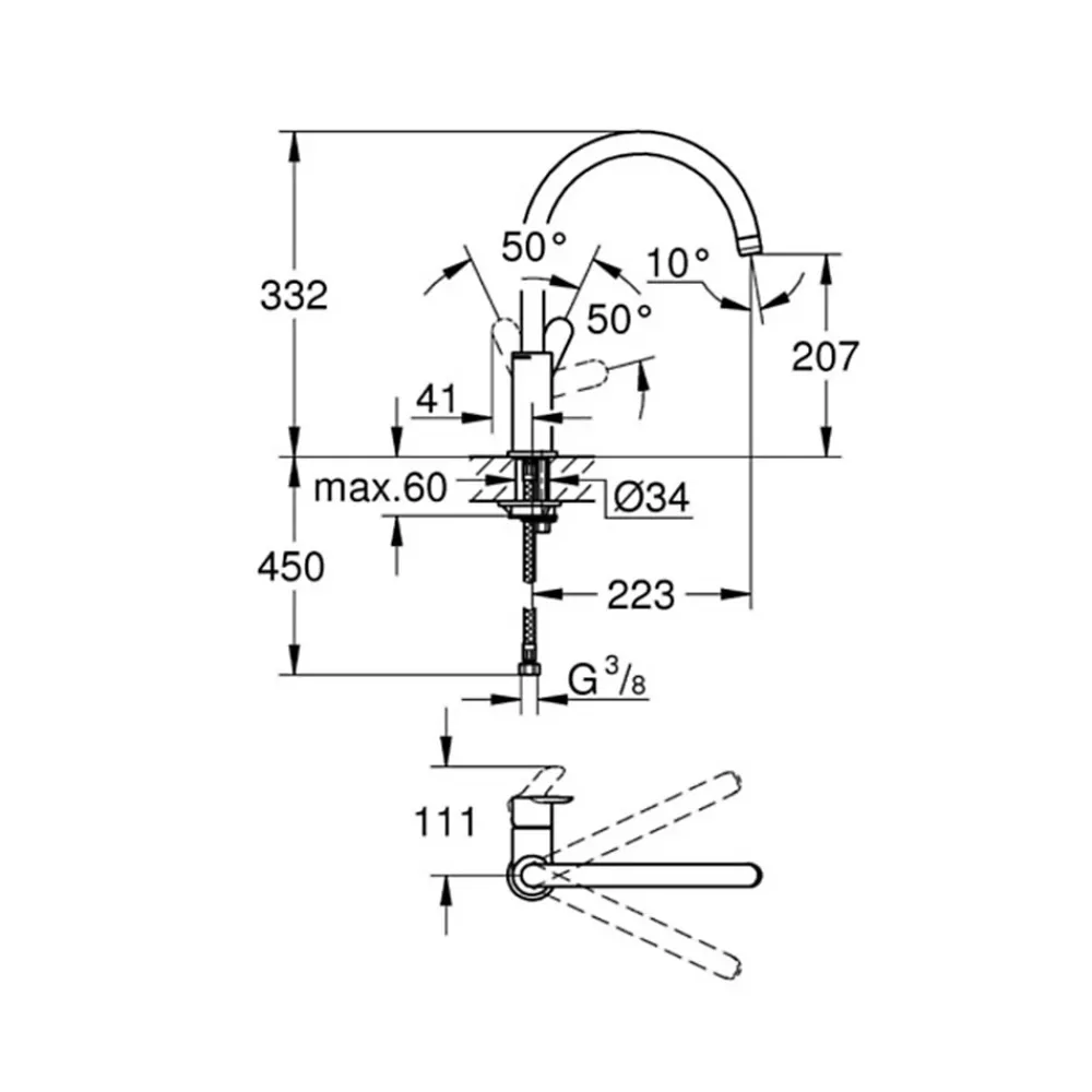 Evier Et Robinet De Buanderie|Grohe Mitigeur de cuisine Start Edge