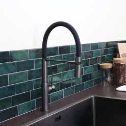Evier Et Robinet De Buanderie|Essebagno Mitigeur de cuisine gun métal avec douchette Magnet
