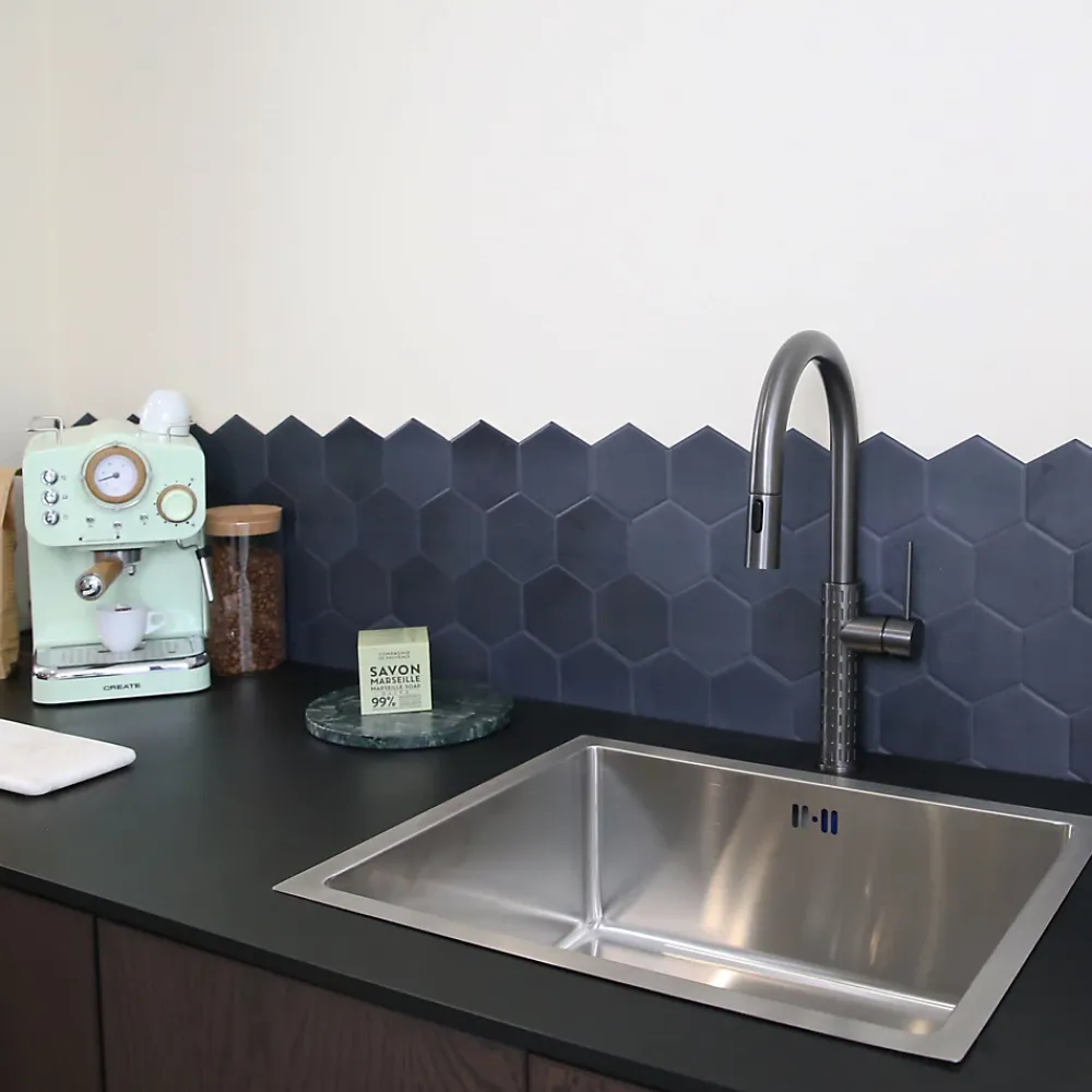 Evier Et Robinet De Buanderie|Essebagno Mitigeur de cuisine gun métal avec douchette Architek