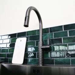 Evier Et Robinet De Buanderie|Essebagno Mitigeur de cuisine gun métal avec douchette Architek