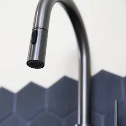 Evier Et Robinet De Buanderie|Essebagno Mitigeur de cuisine gun métal avec douchette Architek