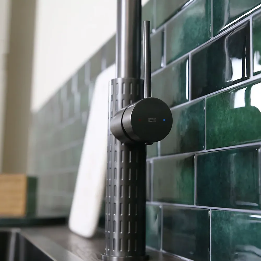 Evier Et Robinet De Buanderie|Essebagno Mitigeur de cuisine gun métal avec douchette Architek
