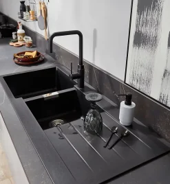 GoodHome Mitigeur de cuisine noir Argania