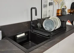 GoodHome Mitigeur de cuisine noir Argania