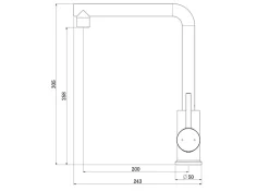 Essebagno Mitigeur de cuisine noir Pure II