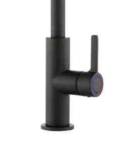 GoodHome Mitigeur de cuisine noir mat Kamut