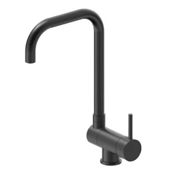 Evier Et Robinet De Buanderie|GoodHome Mitigeur de cuisine rabattable noir mat Deltana