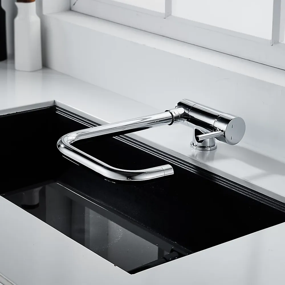GoodHome Mitigeur de cuisine rabattable chromé Deltana