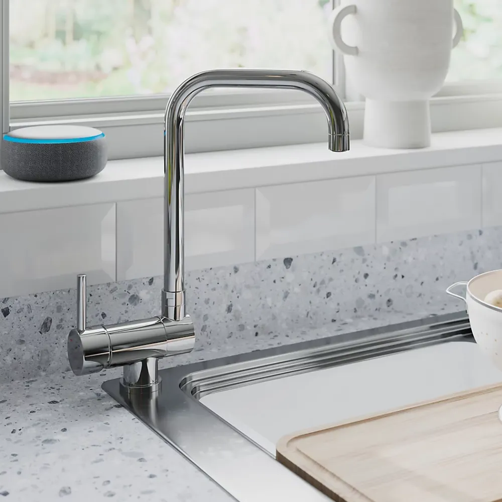 GoodHome Mitigeur de cuisine rabattable chromé Deltana