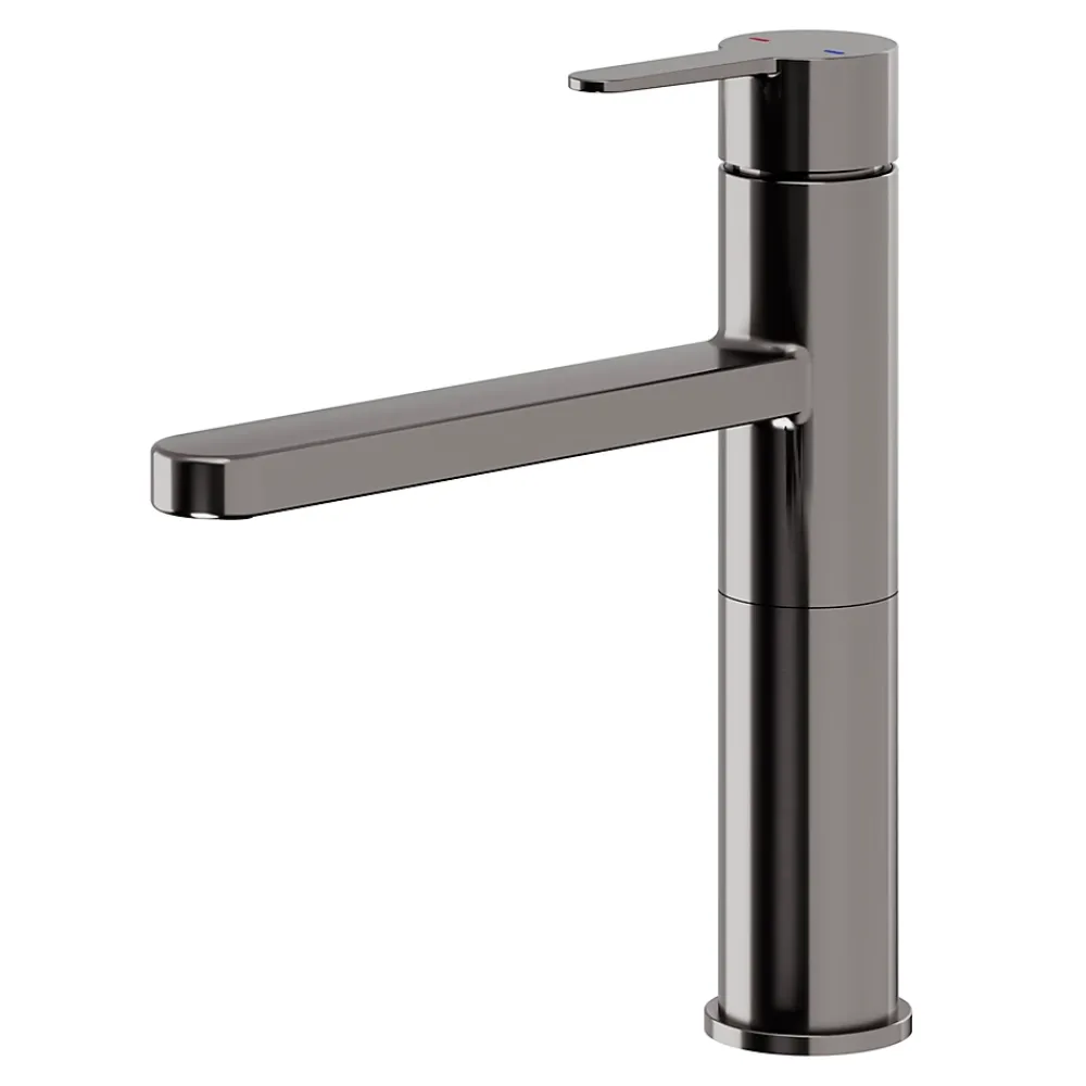Evier Et Robinet De Buanderie|GoodHome Mitigeur de cuisine titanium Phoran