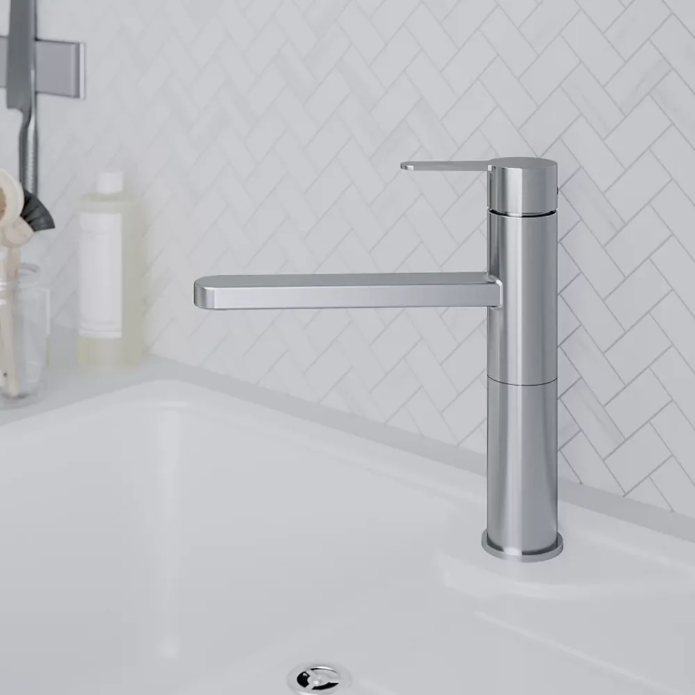 Evier Et Robinet De Buanderie|GoodHome Mitigeur de cuisine titanium Phoran