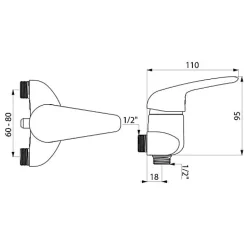 Delabie Mitigeur de douche - entraxes 100 à 120 mm -