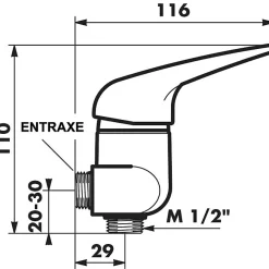 Robinet De Douche|Delabie Mitigeur de douche - entraxes 60 à 80 mm -