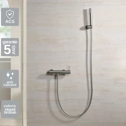Imex Mitigeur de Douche Anti-Calcaire en Niquel Brossé MONZA BDM039-5NQ