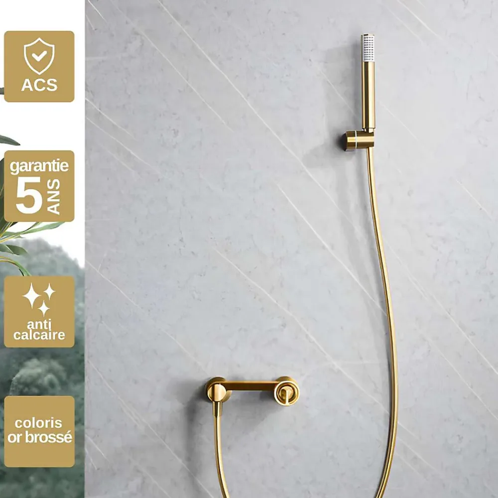 Robinet De Douche|Imex Products Mitigeur de Douche anti-calcaire Or Brossé IMEX OLIMPO BDC033-5OC