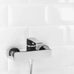 Cooke & Lewis Mitigeur de douche entraxe 150 mm Cook & Lewis Wicie en laiton coloris noir