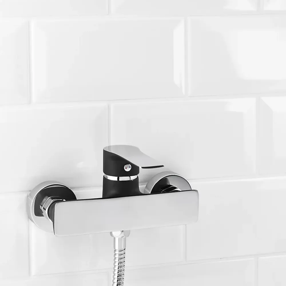 Cooke & Lewis Mitigeur de douche entraxe 150 mm Cook & Lewis Wicie en laiton coloris noir