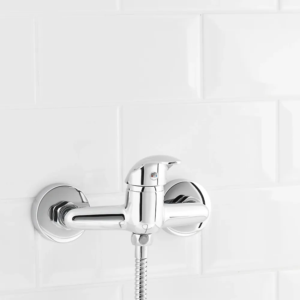 Robinet De Douche|GoodHome Mitigeur de douche entraxe 150 mm Eidar en laiton chromé